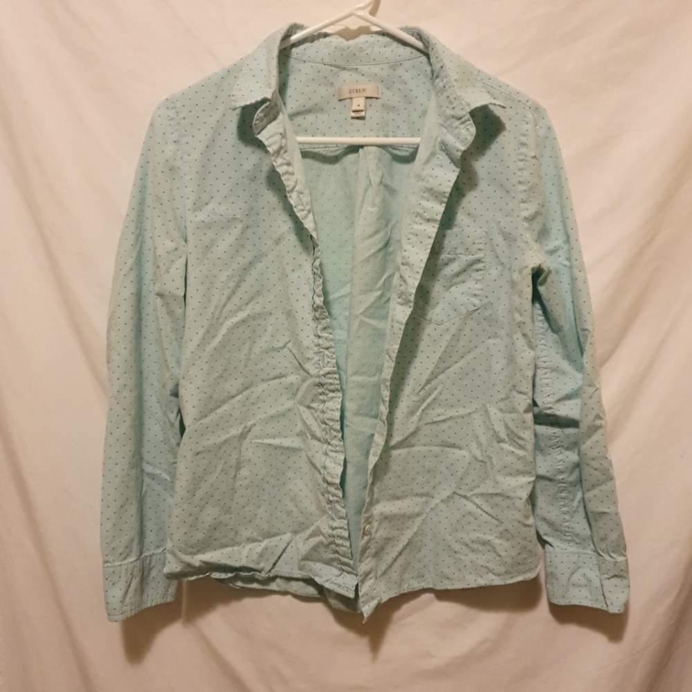 J crew button Polka dot button down